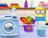  minion  - Baby minion washing clothes